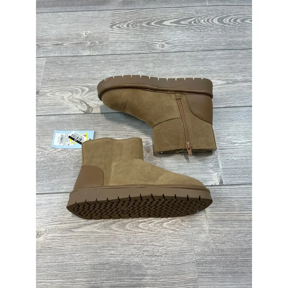Cat & Jack Girls' Honor Faux Suede Style Boots Cognac Size 1 NWT